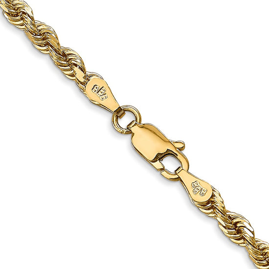 Gold (14K & 10K) Diamond-Cut Quadruple Rope Chain — 3.35 mm