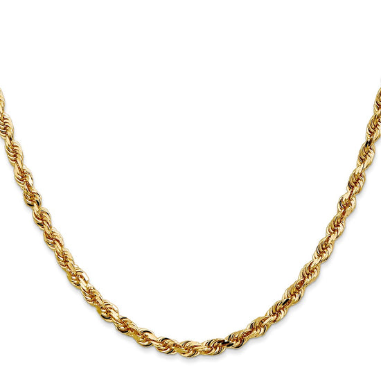 Gold (14K & 10K) Diamond-Cut Quadruple Rope Chain — 4 mm