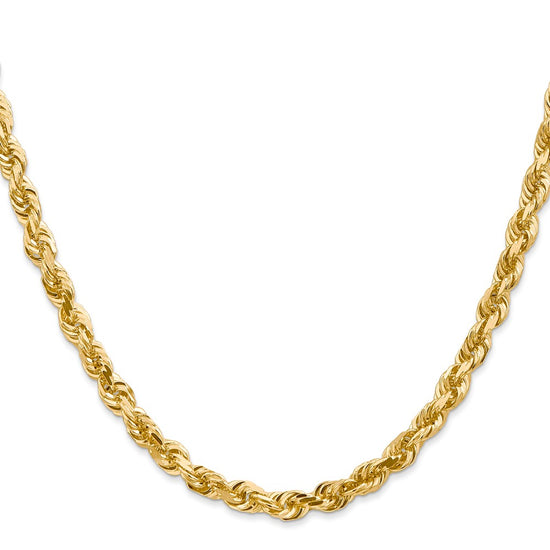 Gold (14K & 10K) Diamond-Cut Quadruple Rope Chain — 5 mm
