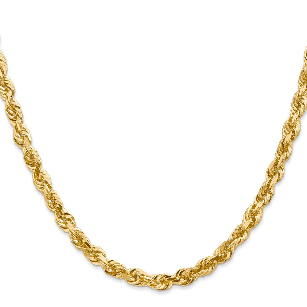 Gold (14K & 10K) Diamond-Cut Quadruple Rope Chain — 5 mm
