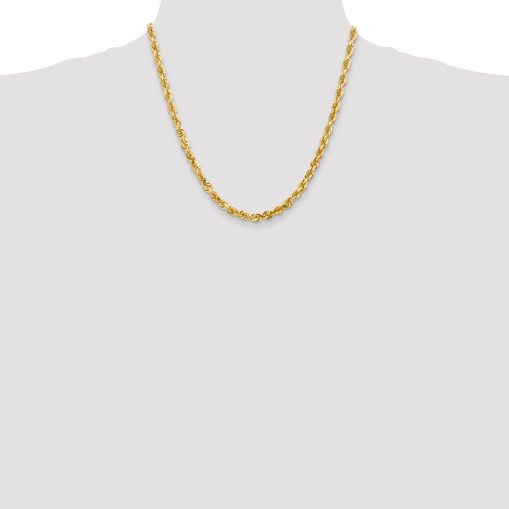 Gold (14K & 10K) Diamond-Cut Quadruple Rope Chain — 5 mm