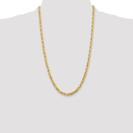 Gold (14K & 10K) Diamond-Cut Quadruple Rope Chain — 5 mm