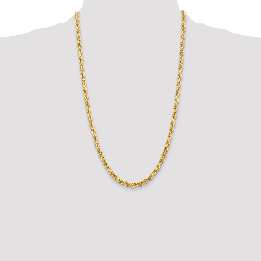 Gold (14K & 10K) Diamond-Cut Quadruple Rope Chain — 5 mm