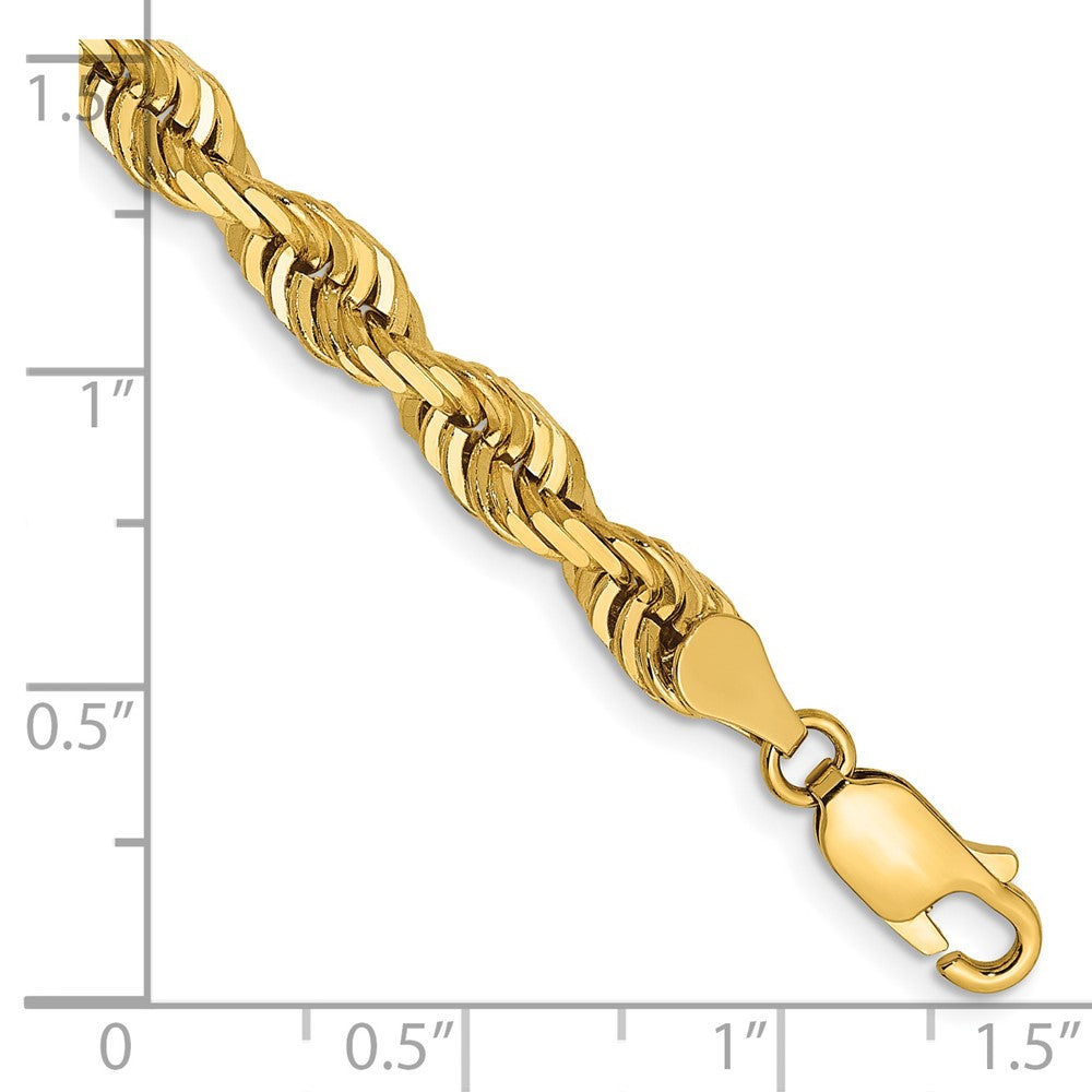 Gold (14K & 10K) Diamond-Cut Quadruple Rope Chain — 5 mm