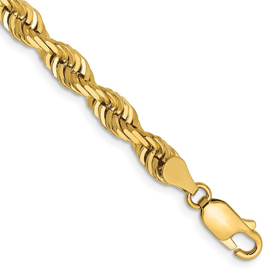 Gold (14K & 10K) Diamond-Cut Quadruple Rope Chain — 5 mm