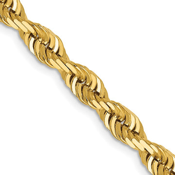 Gold (14K & 10K) Diamond-Cut Quadruple Rope Chain — 5 mm
