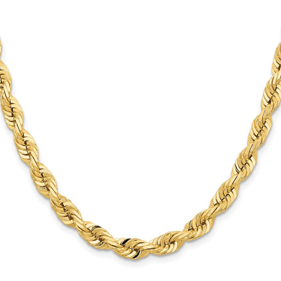Gold (14K & 10K) Diamond-Cut Quadruple Rope Chain — 7 mm