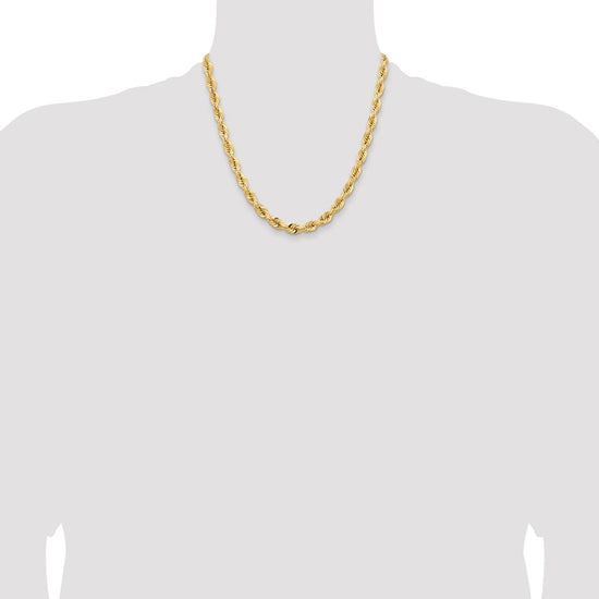 Gold (14K & 10K) Diamond-Cut Quadruple Rope Chain — 7 mm