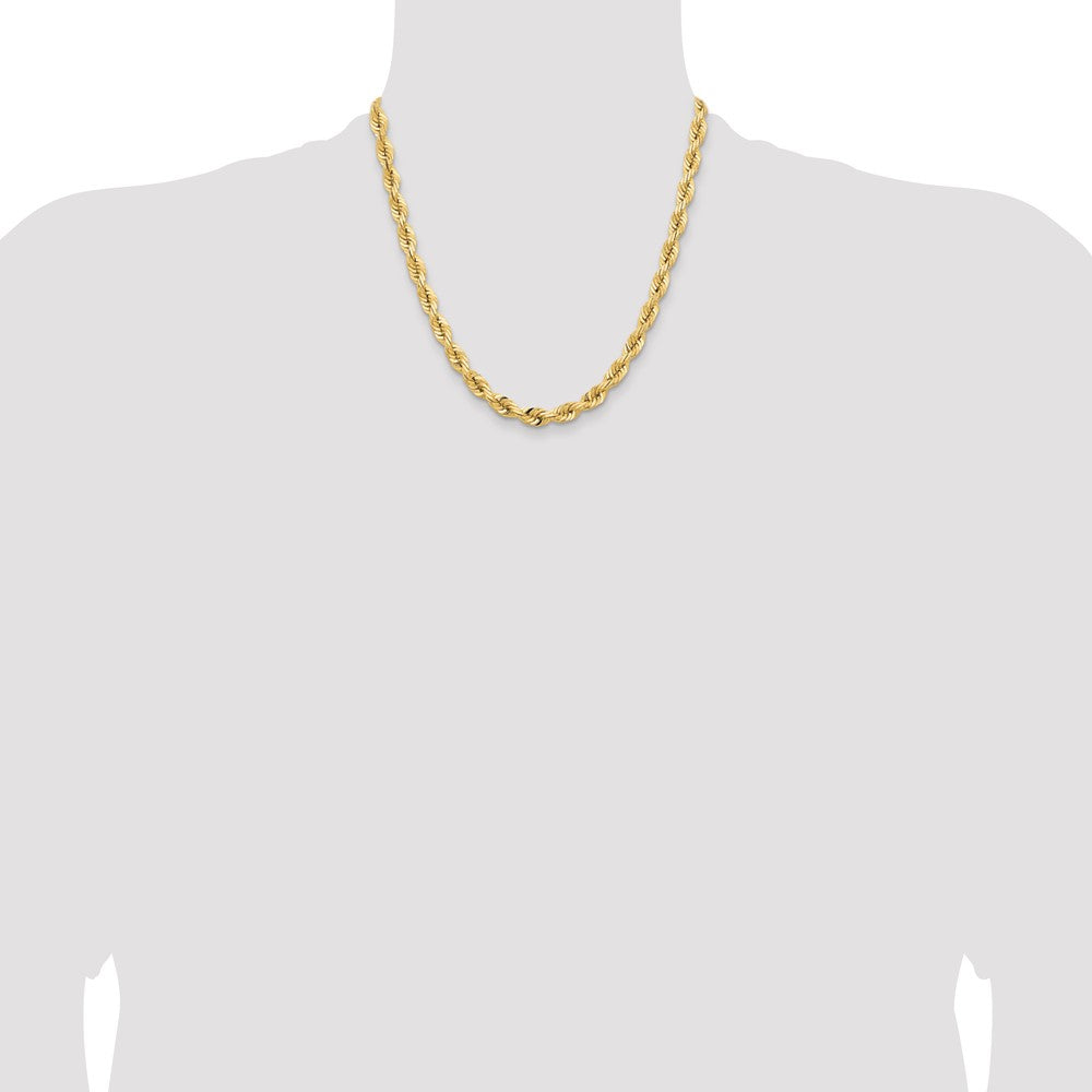 Gold (14K & 10K) Diamond-Cut Quadruple Rope Chain — 7 mm