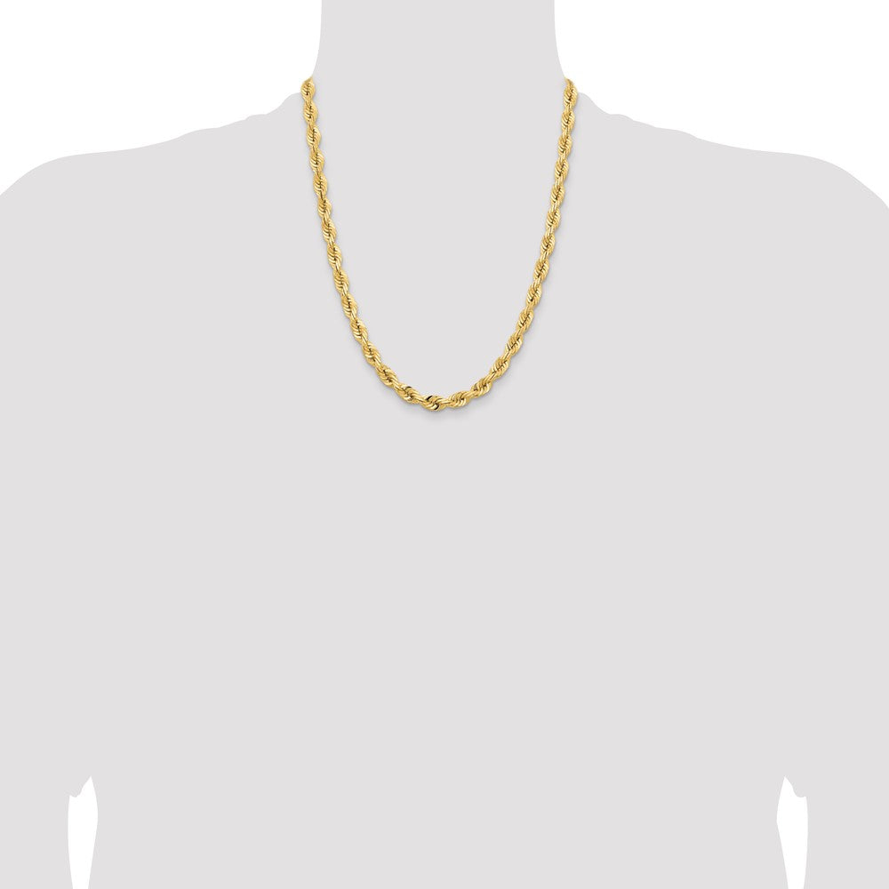 Gold (14K & 10K) Diamond-Cut Quadruple Rope Chain — 7 mm