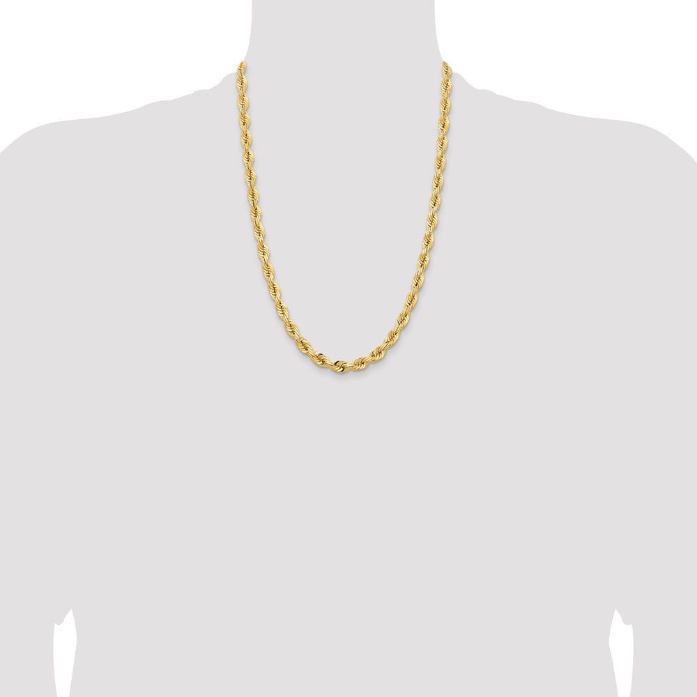 Gold (14K & 10K) Diamond-Cut Quadruple Rope Chain — 7 mm