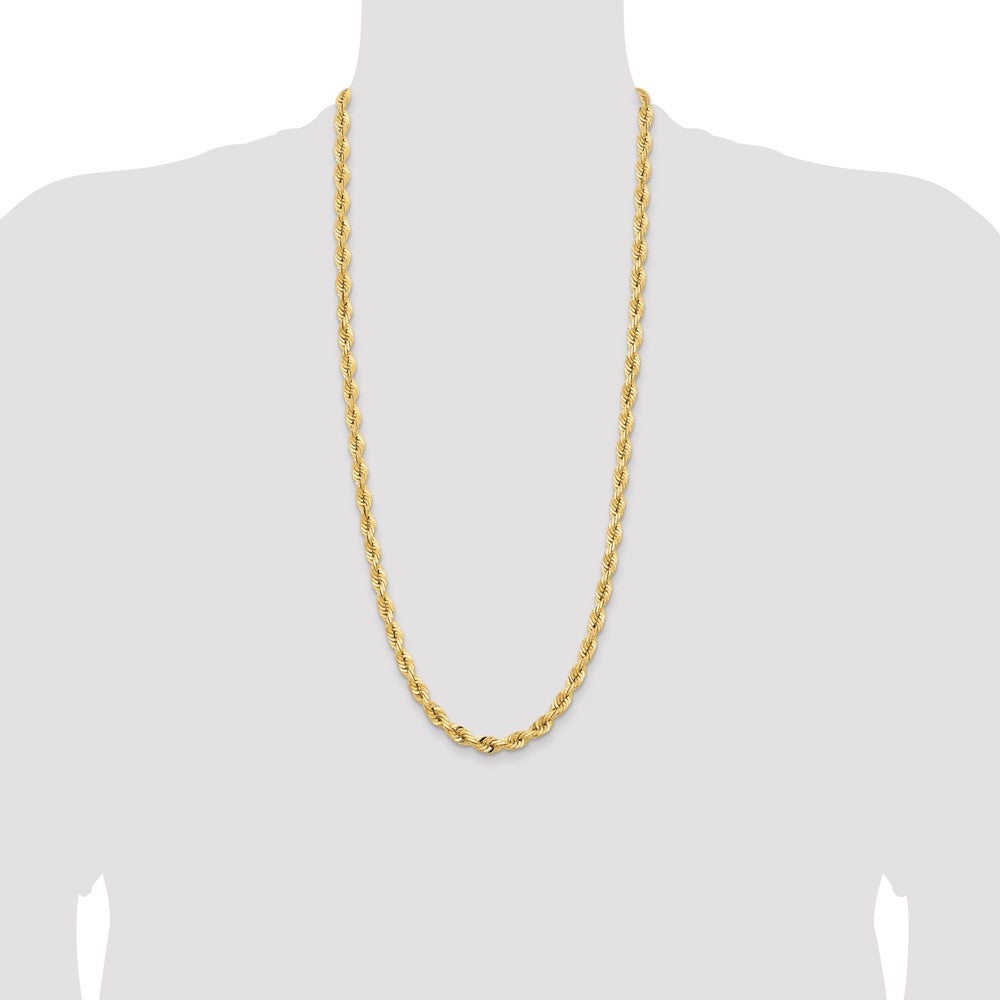 Gold (14K & 10K) Diamond-Cut Quadruple Rope Chain — 7 mm