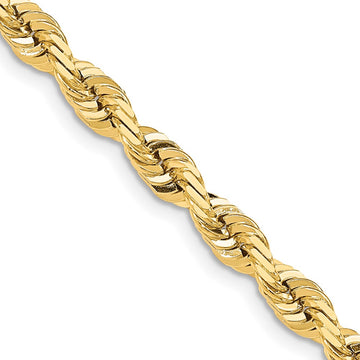 Gold (14K & 10K) Diamond-Cut Quadruple Rope Chain — 7 mm