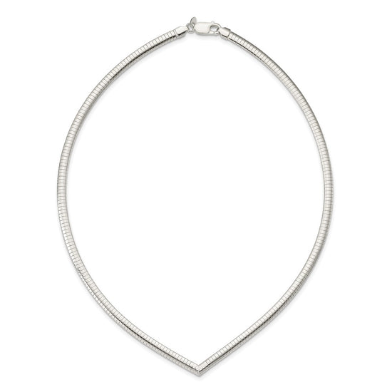 Sterling Silver 4mm Cubetto V-shaped Necklace