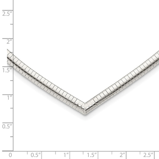 Sterling Silver 4mm Cubetto V-shaped Necklace