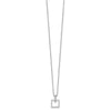 White Ice Sterling Silver Rhodium-plated 18 Inch Diamond Open Squared Necklace with 2 Inch Extender