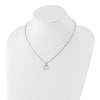 White Ice Sterling Silver Rhodium-plated 18 Inch Diamond Open Squared Necklace with 2 Inch Extender