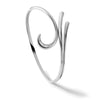 White Ice Sterling Silver Rhodium-plated Diamond Swirl Bangle Bracelet