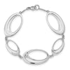 White Ice Sterling Silver Rhodium-plated Diamond 7 Inch Fancy Ovals Bracelet