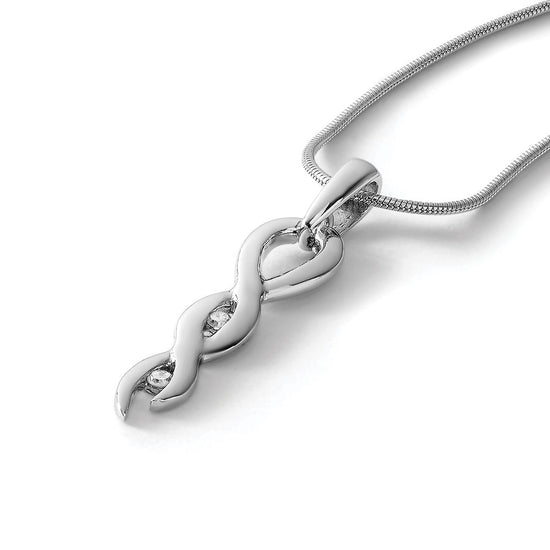 White Ice Sterling Silver Rhodium-plated Diamond 18 Inch Twist Necklace with 2 Inch Extender