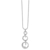 White Ice Sterling Silver Rhodium-plated 18 Inch Diamond Swirl Necklace with 2 Inch Extender
