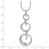 White Ice Sterling Silver Rhodium-plated 18 Inch Diamond Swirl Necklace with 2 Inch Extender