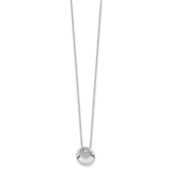 White Ice Sterling Silver Rhodium-plated 18 Inch Diamond Necklace with 2 Inch Extender