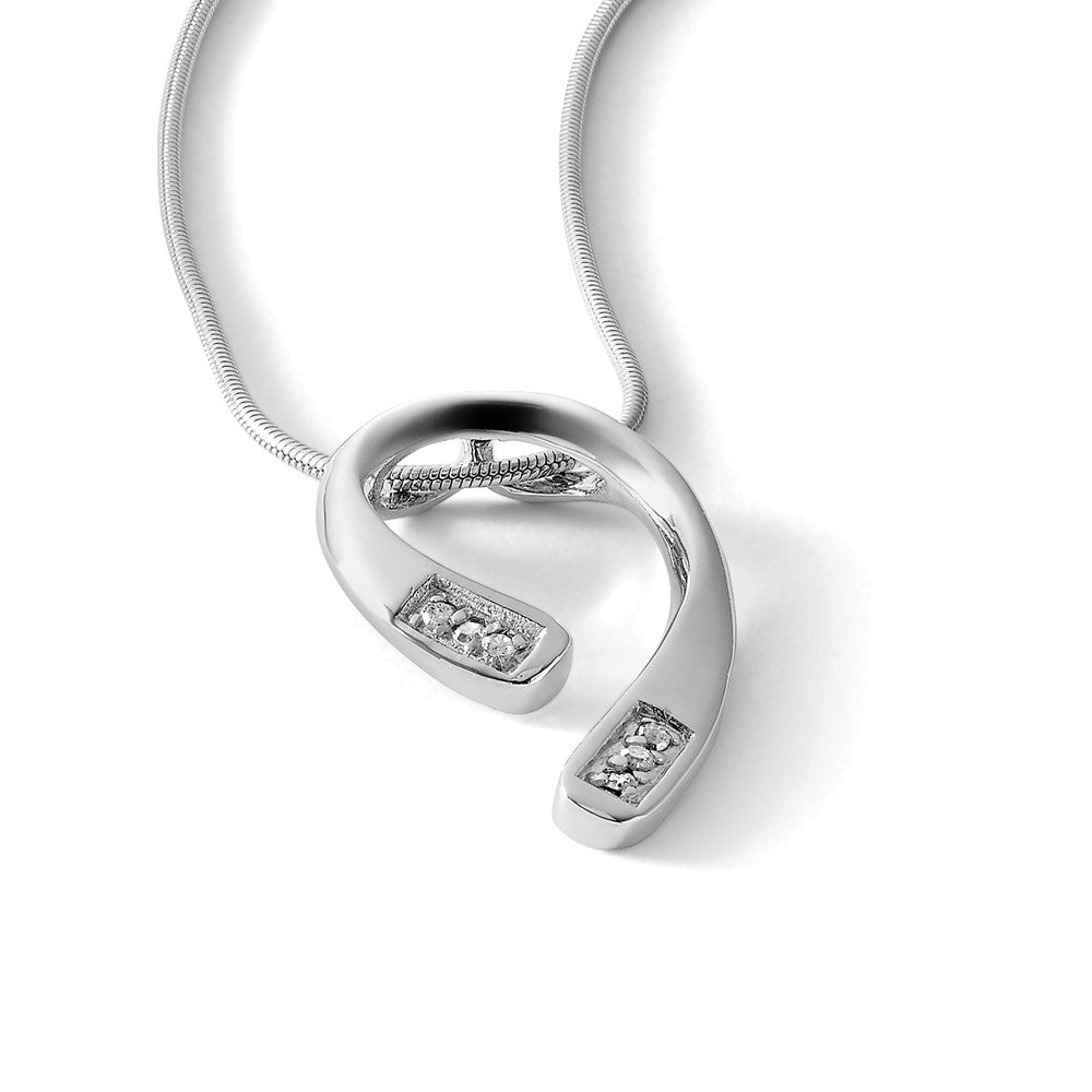 White Ice Sterling Silver Rhodium-plated 18 Inch Diamond Necklace with 2 Inch Extender