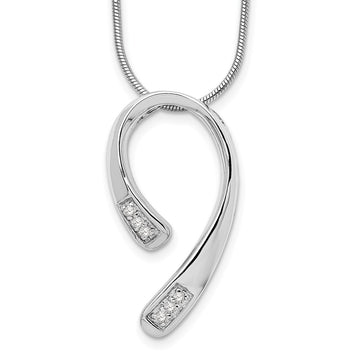 White Ice Sterling Silver Rhodium-plated 18 Inch Diamond Necklace with 2 Inch Extender