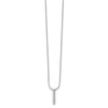 14k White Gold 1/8 carat Lab Grown Diamond VS/SI+ G+ Complete 18 inch Vertical Bar Pendant Necklace