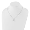 14k White Gold 1/8 carat Lab Grown Diamond VS/SI+ G+ Complete 18 inch Vertical Bar Pendant Necklace