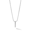 White Ice Sterling Silver Rhodium-plated 18 Inch Chanel-set Diamond Vertical Bar Necklace with 2 Inch Extender