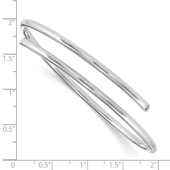 White Ice Sterling Silver Rhodium-plated Diamond Bangle