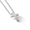 White Ice Sterling Silver Rhodium-plated 18 Inch Diamond Cross Slide Pendant Necklace with 2 Inch Extender