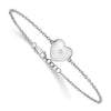 White Ice Sterling Silver Rhodium-plated 7 Inch Diamond Heart with .5 Inch Extender