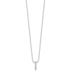 White Ice Sterling Silver Rhodium-plated 18 Inch Chanel-set Diamond Vertical Bar Necklace with 2 Inch Extender