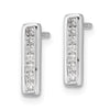 White Ice Sterling Silver Rhodium-plated Diamond Vertical Post Earrings