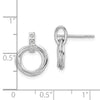 White Ice Sterling Silver Rhodium-plated Diamond Three Ring Post Earrings