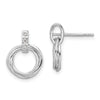 White Ice Sterling Silver Rhodium-plated Diamond Three Ring Post Earrings