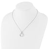 White Ice Sterling Silver Rhodium-plated Diamond with Three Rings 18 inch Necklace plus 2 inch Extender