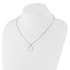 White Ice Sterling Silver Rhodium-plated 18 inch Diamond Open Square Necklace plus 2 inch Extention