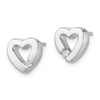 White Ice Sterling Silver Rhodium-plated Diamond Open Heart Post Earrings