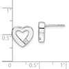 White Ice Sterling Silver Rhodium-plated Diamond Open Heart Post Earrings