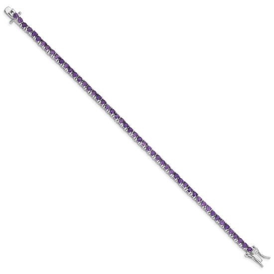 Sterling Silver Rhodium-plated Amethyst Bracelet