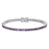 Sterling Silver Rhodium-plated Amethyst Bracelet