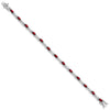 Sterling Silver Rhodium-plated Garnet and CZ Bracelet
