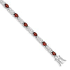 Sterling Silver Rhodium-plated Garnet Bracelet