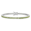Sterling Silver Rhodium-plated Peridot Bracelet