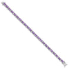 Sterling Silver Rhodium-plated Purple and Clear CZ Bracelet