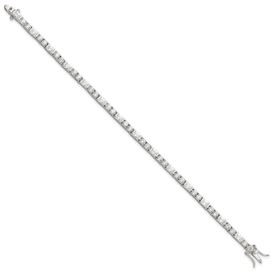 Sterling Silver Rhodium-plated CZ Tennis Bracelet